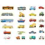 Lelin Toys Дървени магнити с превозни средства - Image 3
