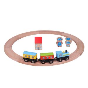 Дървено влакче с релси