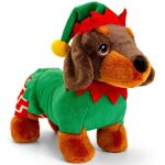 Плюшен дакел с коледен костюм, 25 см, Keel Toys - Image 4