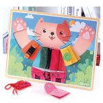 Andreu Toys Дървена дъска с умения, Облечи котето - Image 3