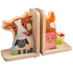 BIGJIGS Дървена поставка за книги, Ферма