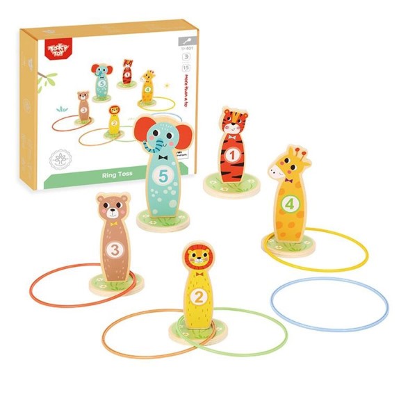 TF401-detska-igra-s-tsvetni-ringove-tooky-toy-1 Игра с цветни рингове Сафари Tooky Toy TF401