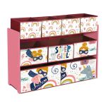 Дървена етажерка с 9 текстилни кутии за съхранение, Ginger Home - Image 2