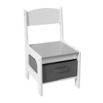 Детска маса с двустранен плот и 2 столчета, White/Grey, Ginger Home - Image 4