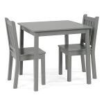 Комплект детска маса с 2 столчета, Сиви, Ginger Home - Image 2