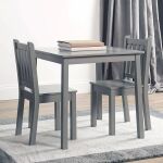Комплект детска маса с 2 столчета, Сиви, Ginger Home - Image 4
