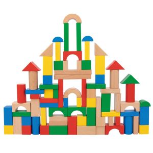 Дървен цветен конструктор, Tooky Toy TH467