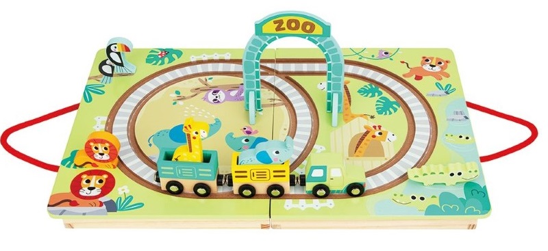 TH616-dyrveno-vlakche-s-relsi-i-zhivotni-v-kufarche-tooky-toy-2 Tooky Toy Дървено влакче с животни в куфарче