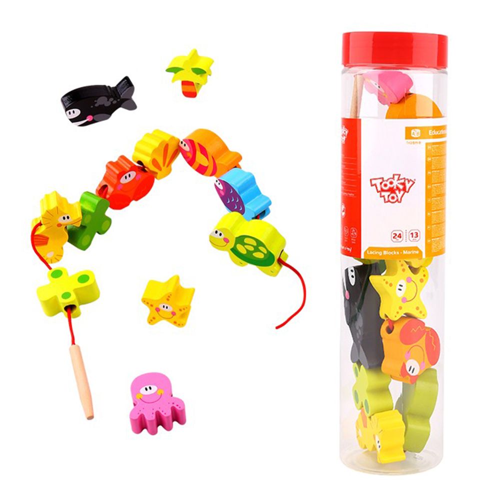 TKB511-B-tooky-toy-dyrveni-figurki-za-nanizvane-morski-svyat Tooky Toy Дървени фигури за нанизване, Морски свят