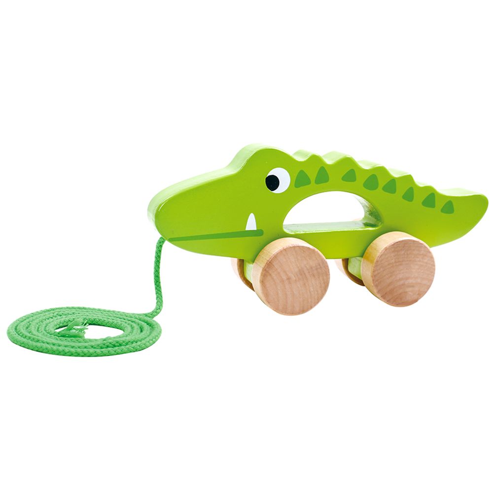 TKC265-dyrvena-igrachka-krokodil-s-vyzhe-za-dyrpane-tooky-toy Tooky Toy Дървена играчка, Крокодил с въже за дърпане