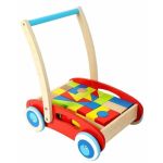 Tooky Toy Дървен количка/проходилка с конструктор - Image 2