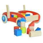 Tooky Toy Дървен количка/проходилка с конструктор - Image 3