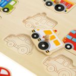 Tooky Toy Дървен пъзел с дръжки, Превозни средства - Image 3