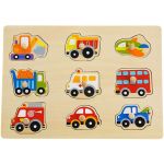 Tooky Toy Дървен пъзел с дръжки, Превозни средства - Image 2