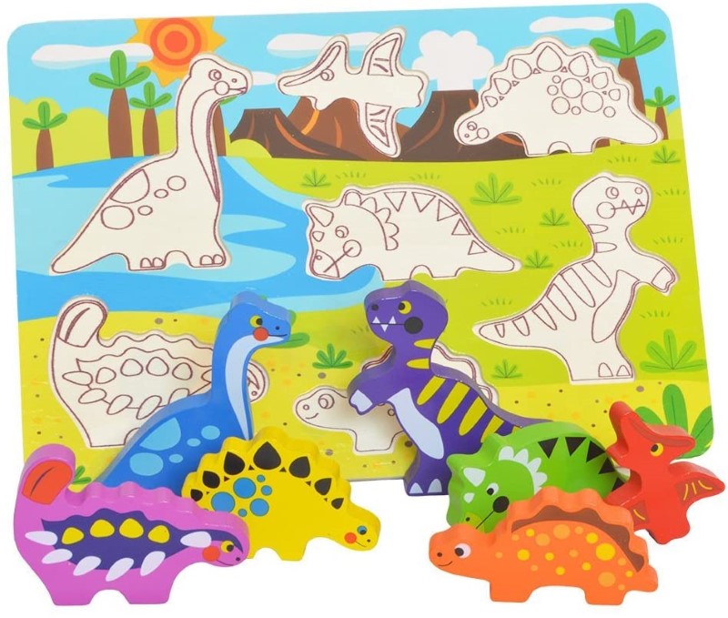 TKC392-2-tooky-toy-dyrven-puzel-dinozavri Tooky Toy Дървен пъзел с динозаври