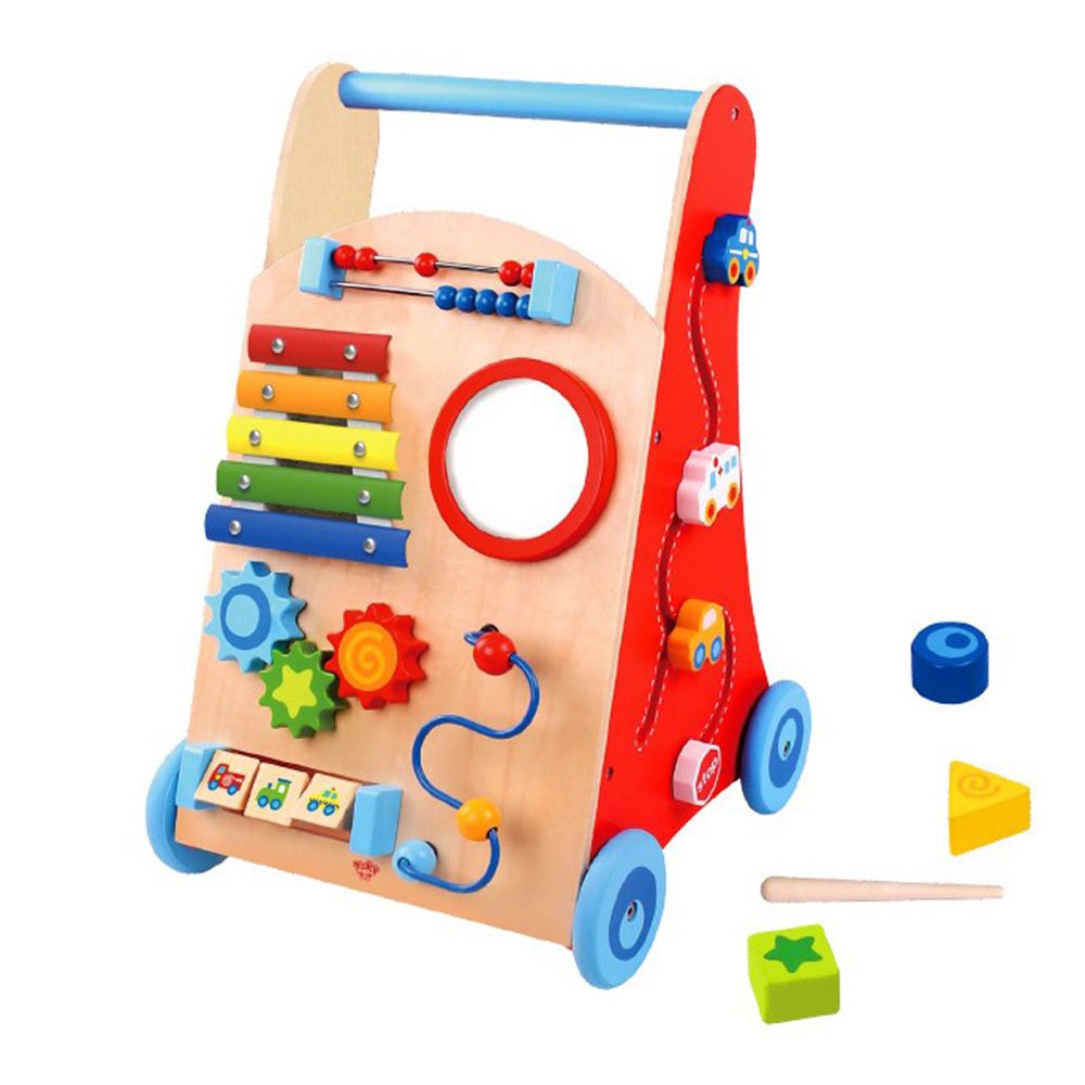 TKC409A-dyrvena-kolichka-prohodilka-woker-tookytoy Дървена количка-проходилка, Уокър, Tooky Toy, TKC409A