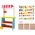 Tooky Toy Дървен магазин/количка за хранителни стоки - Image 2