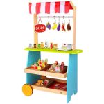 Tooky Toy Дървен магазин/количка за хранителни стоки