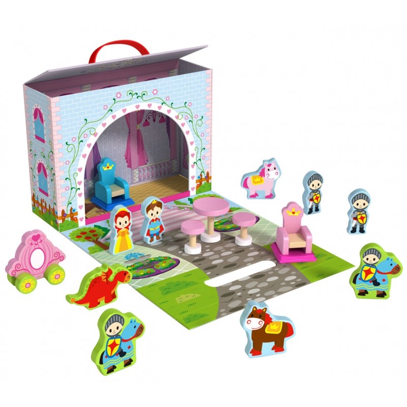 TY202-tooky-toy-prikazen-zamyk-za-igra Tooky Toy Приказен замък в куфарче - Image 1