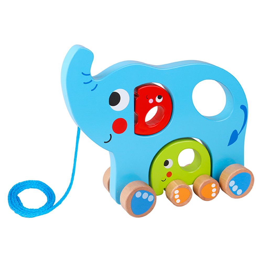 TY321-tooky-toy-dyrveni-sloncheta-s-vyzhentze Tooky Toy Дървени слончета с връзка за дърпане - Image 1