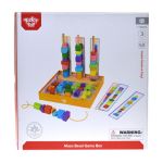 Tooky Toy Дървена игра за нанизване с цветни фигури - Image 3