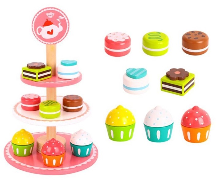 TY991-detski-podnos-s-sladkishi-tooky-toy-1 Детски дървен поднос със сладкиши, Tooky Toy TY991