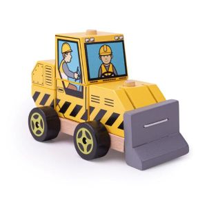 BIGJIGS Дървена активна играчка, Булдозер