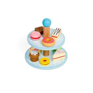 BIGJIGS Детски дървен двуетажен поднос за сладкиши