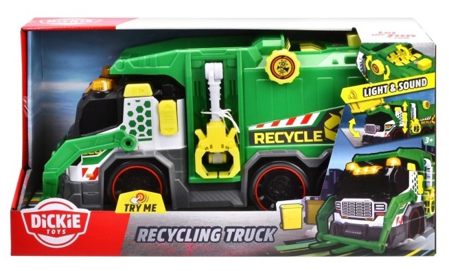 detski-boklukchiiski-kanion-s-kofa-i-svetlini-dickie-203307001 Dickie Toys Камион за рециклиране на боклук със светлини 203307001
