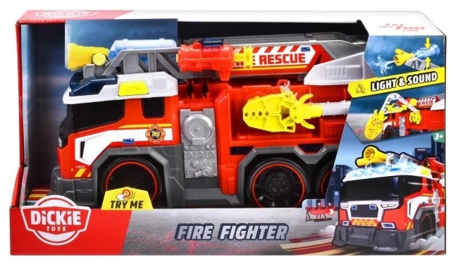 dickie-toys-pozharna-kola-s-zvuk-i-svetlini-203307000 Dickie Toys Пожарна кола със звук, светлини и водна помпа 203307000