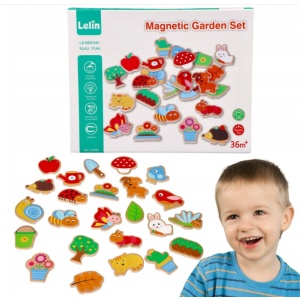 Дървени магнити градина, Lelin toys