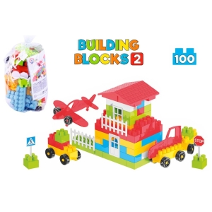 Technok Toys Конструктор с цветни елементи, 100 броя