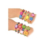 Направи сам гривни с дървени цветни мъниста 3