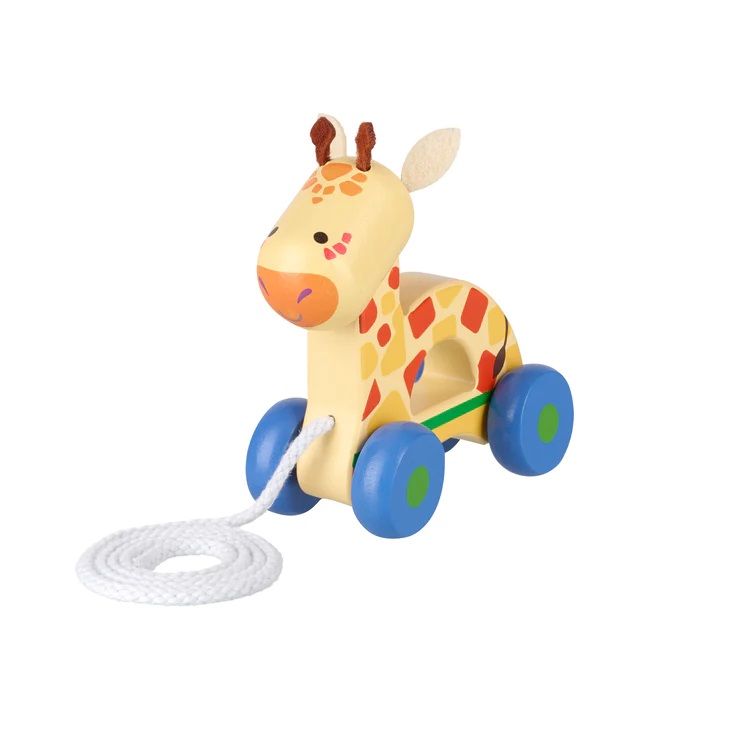 ott09780-darven-zhiraf-za-darpane-orange-tree-toys-1 Дървено жирафче с въже за дърпане, Orange Tree Toys
