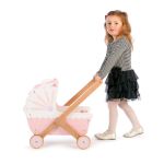 Bigjigs Дървена количка за кукли, розова - Image 4