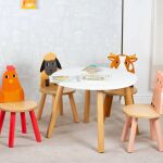 Bigjigs Детска дървена масичка, Животни - Image 3