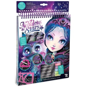 Nebulous Stars Книжка за рисуване с шаблони и маркери