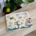 Дървен пъзел с дръжки Пипи и приятели, 5 части - Pippi - Image 2