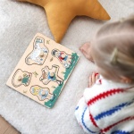 Дървен пъзел с дръжки Пипи и приятели, 5 части - Pippi - Image 3