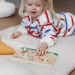 Дървен пъзел с дръжки Пипи и приятели, 5 части - Pippi - Image 4