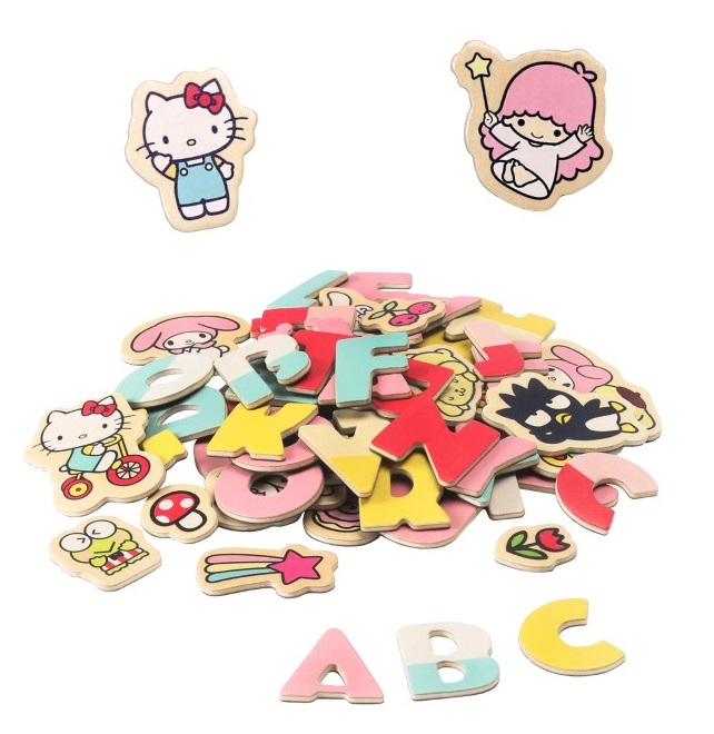 70000300-dyrveni-magnitni-bukvi-i-figuri-hello-kitty Дървени магнитни букви и фигури - Hello Kitty - Image 1