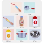 Детска дървена кухня с прибори, Сива 2