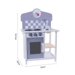 Детска дървена кухня с прибори, Сива 7