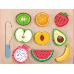 дървен пъзел с плодове