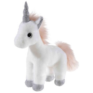 Плюшен еднорог с блестящ рог, 28 см