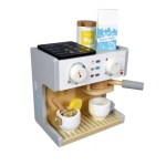 Дървена кафемашина с чашки за кафе и чай 1