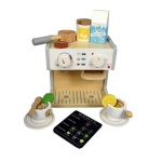 Дървена кафемашина с чашки за кафе и чай 2