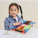 Viga Дървена монтесори дъска със закопчалки 2