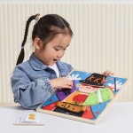 Viga Дървена монтесори дъска със закопчалки 3