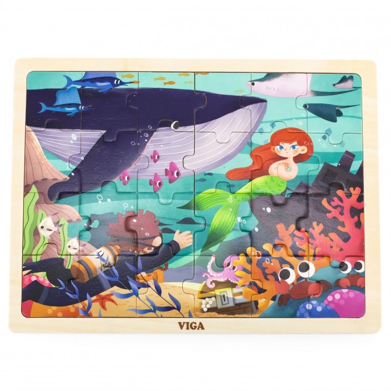 dyrven-puzel-24-chasti-rusalka-viga-toys-44645 Дървен пъзел Русалка, 24 части Viga toys